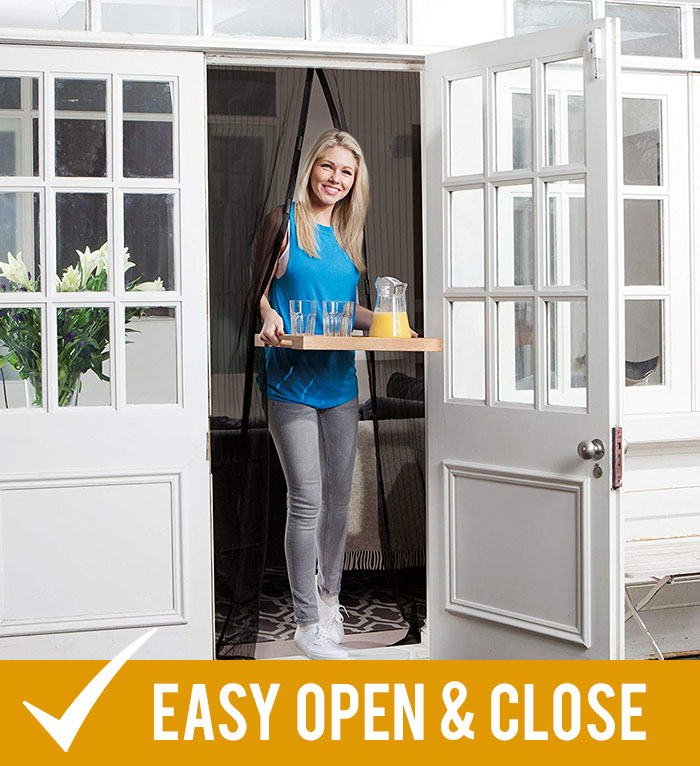 Magnetic Fly Screen Door - Black, 60cm (W) x 180cm (H): image 5